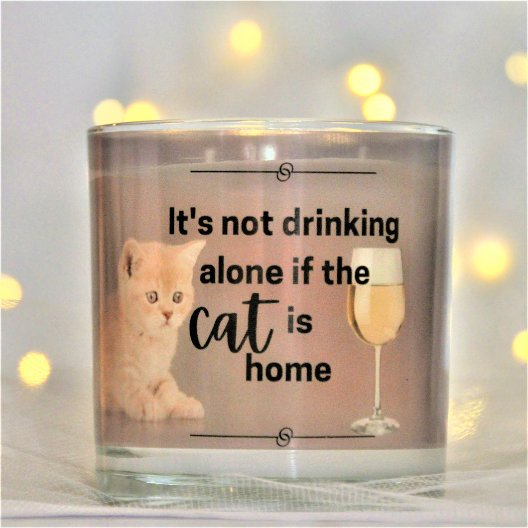 It's not drinking alone if the cat is home