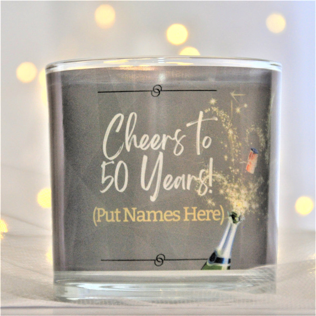 Cheers to 50 years!  (Customizable)